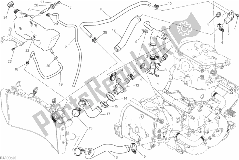 Todas as partes de Sistema De Refrigeração do Ducati Monster 1200 S 2015